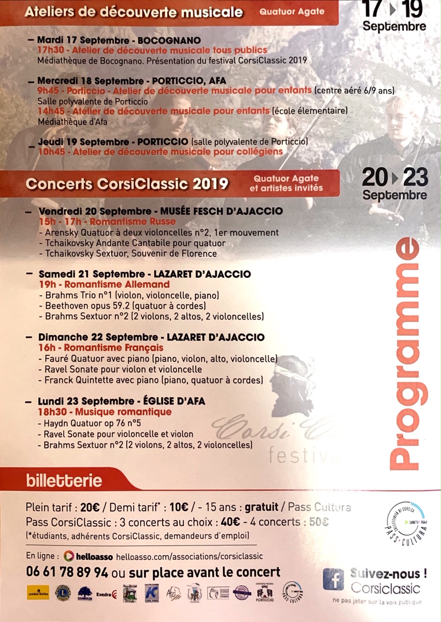 Programme  festival CORSICLASSIC 2019